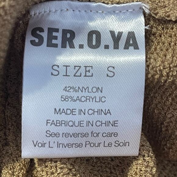 Ser.O.Ya NWT Mens Unisex Size Small Brown Hansen Knit Ribbed Drawstring Shorts - Picture 8 of 11